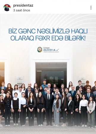 Prezidentdən Gənclər Günü ilə bağlı PAYLAŞIM