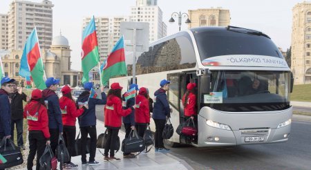 Nərimanov rayon məktəbliləri cənub bölgəsinə yola salınıblar -“Ölkəmizi tanıyaq” (FOTOLAR) 