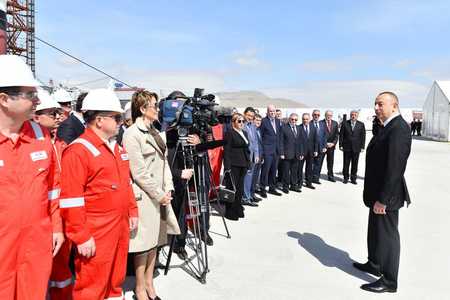 Prezident İlham Əliyev: “Şadam ki belə bir nəhəng qurğu Azərbaycanda inşa edilib“ 