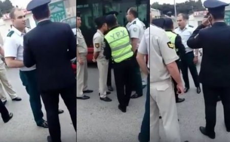Bakıda yol polisləri ilə sərhədçilər arasında mübahisə: 