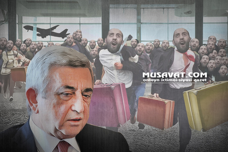 Ermənilər Ermənistandan qaçır - hava limanlarında bilet xaosu