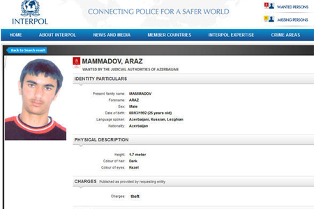 İnterpol 25 yaşlı azərbaycanlı barəsində axtarış elan etdi 