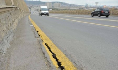 Ziya Məmmədovun çəkdiyi daha bir yol çökdü - FOTOLAR