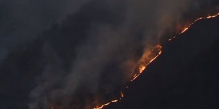 Şəkidə dağ yandı