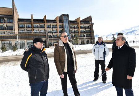 Ильхам Алиев посетил «Шахдаг» и покатался на лыжах - ФОТО