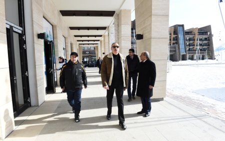 Ильхам Алиев посетил «Шахдаг» и покатался на лыжах - ФОТО