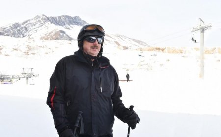 Ильхам Алиев посетил «Шахдаг» и покатался на лыжах - ФОТО