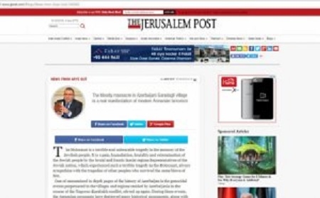 “Jerusalem Post”: Qaradağlıdakı qırğın erməni terrorizminə əsl sübutdur “Jerusalem Post”: Qaradağlıdakı qırğın erməni terrorizminə əsl sübutdur