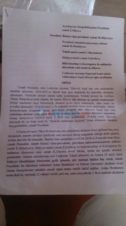 Mikayıl Cabbarovun təyin etdiyi məktəb direktouna istefa ərizəsi yazdırdılar - Rüşvət vermədiyinə görə