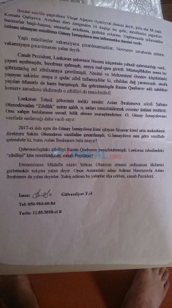 Mikayıl Cabbarovun təyin etdiyi məktəb direktouna istefa ərizəsi yazdırdılar - Rüşvət vermədiyinə görə