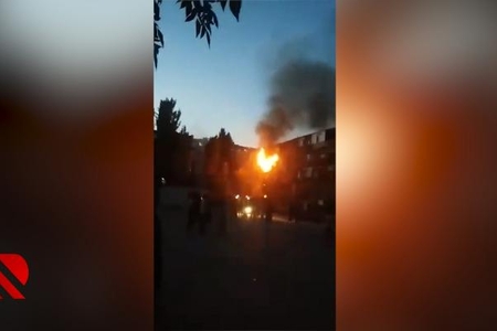 Bakıda yataqxana binası yanır - VİDEO Bakıda yataqxana binası yanır - VİDEO
