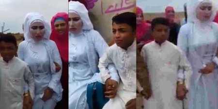 20 yaşlı qızı 10 yaşlı oğlana ərə verdilər: toydan görüntülər (FOTOLAR)