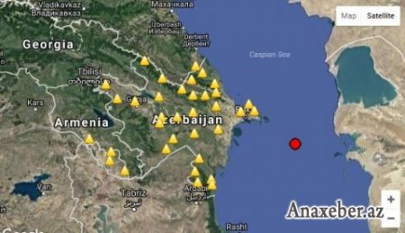 Xəzərdə zəlzələ: Qaladan 134 km şərqdə...