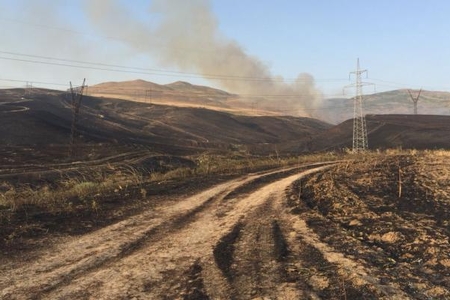 Enerji fasiləsinə səbəb olan yanğının baş verdiyi rayondan görüntülər - FOTOLAR,VİDEO