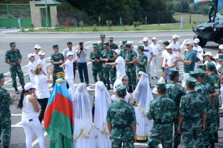 Nəsimi rayon məktəbliləri “Sərhədçi” hərbi-vətənpərvərlik düşərgəsində - FOTOLAR