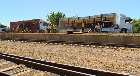 Naxçıvana Bakı-Tbilisi-Qars dəmir yolu xətti ilə ilk dəfə yük daşınıb - FOTOLAR