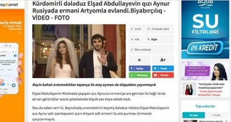 Elşad Abdullayevin erməniyə ərə gedən qızından şok hərəkət