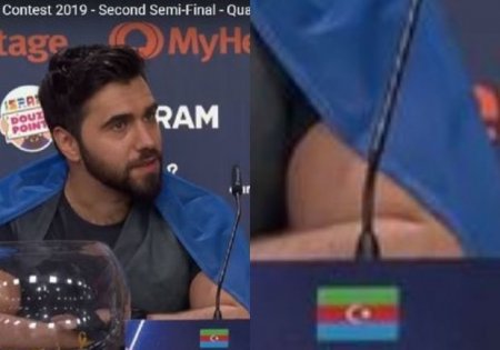 На «Евровидении» флаг Азербайджана прикрепили неправильно - ФОТО