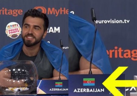 “Avroviziya”da bayrağımızı tərs yapışdırdılar - FOTO