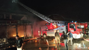 “Binə” ticarət mərkəzindəki yanğın söndürülüb - YENİLƏNİB-4- VİDEO