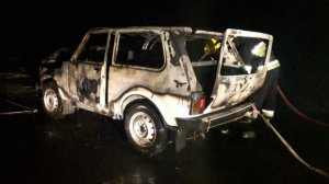 Kürdəmirdə avtomobil yandı