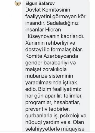Hicran Hüseynovanın sözçüsü qadınları təhqir etdi: it, kor.. 