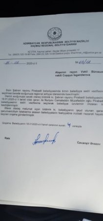 Şabranın icra başçısı bələdiyyə sədrini təhdid edir