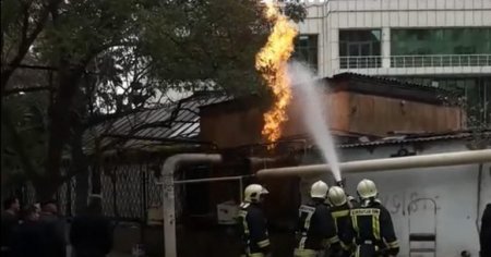 Gürcüstanda qaz borusunda yanğın baş verib..