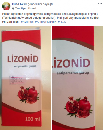 Diqqət: "Avromed" saxta siroplar satdırır - FOTOFAKT 