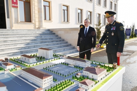 İlham Əliyev Daxili Qoşunların “N” saylı hərbi hissəsinin açılışında iştirak edib