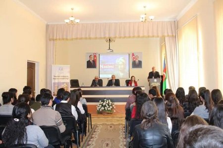 ADPU Şamaxı Filialında “Nəsimi yurdunda Nəsimi yaradıcılığı” layihəsi çərçivəsində  forum təşkil edilib -FOTOLAR