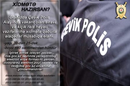 Polis olmaq istəyənlərin NƏZƏRİNƏ!