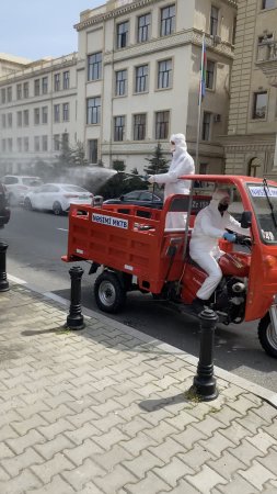Nəsimi rayonu ərazisində dezinfeksiyaedici tədbirlər davam etdirilir -FOTOLAR