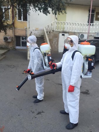 Nəsimi rayonu ərazisində dezinfeksiyaedici tədbirlər davam etdirilir -FOTOLAR