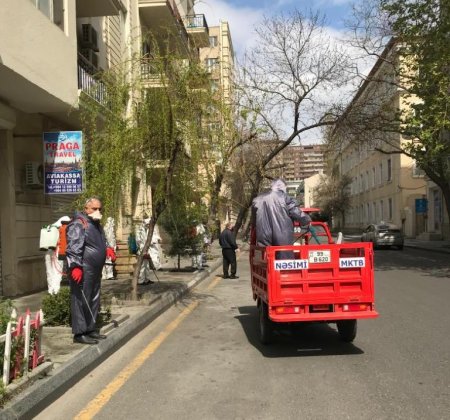 Nəsimi rayonu ərazisində profilaktik dezinfeksiyaedici tədbirlər davam etdirilir