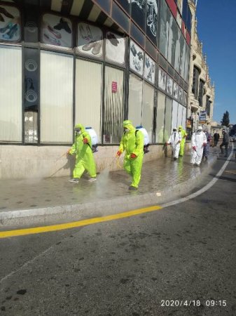 Nəsimi rayonunda karantin rejiminin tələblərinin yerinə yetirilməsi məqsədilə  bütün zəruri tədbirlər davam etdirilir -FOTOLAR
