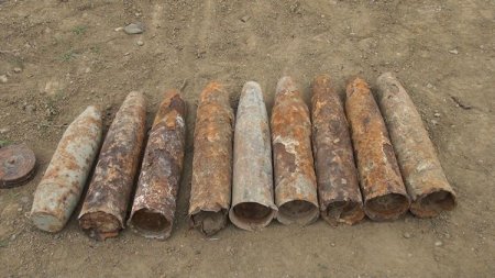 Ağstafada toplanan partlamamış hərbi sursatlar zərərsizləşdirilib - FOTO