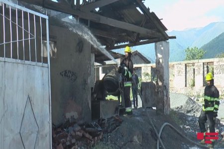 Zaqatalada daş istehsalı sexində yanğın olub - FOTO