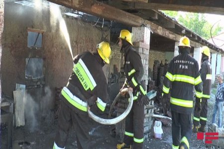 Zaqatalada daş istehsalı sexində yanğın olub - FOTO