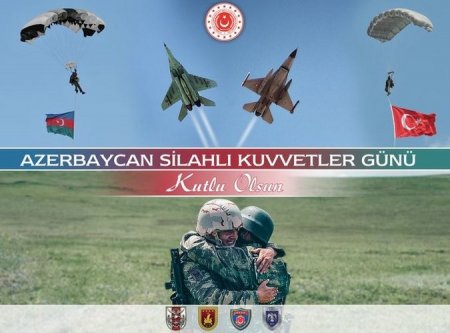 Türkiyə Müdafiə Nazirliyi Azərbaycanı Silahlı Qüvvələr günü münasibətilə təbrik edib