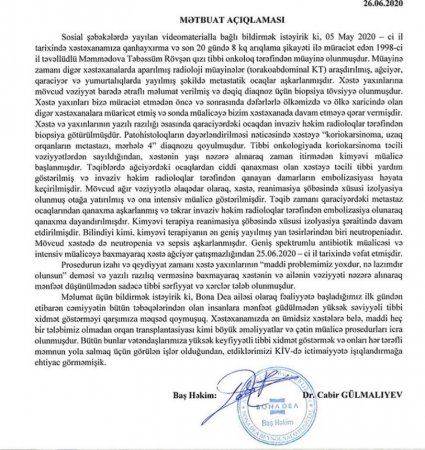 22 yaşlı qızın meyiti ailəsinə təhvil verilib