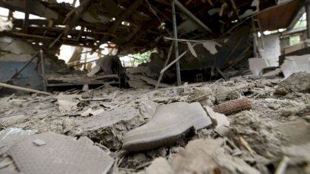 Ermənilər atdığı bomba yaşayış evini dağıtdı - Fotolar