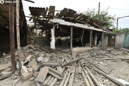 Ermənilər atdığı bomba yaşayış evini dağıtdı - Fotolar