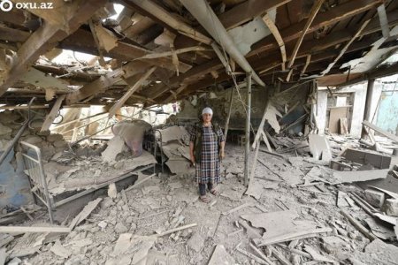 Ermənilər atdığı bomba yaşayış evini dağıtdı - Fotolar