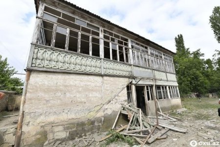 Ermənilər atdığı bomba yaşayış evini dağıtdı - Fotolar