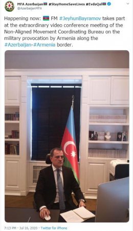 Ceyhun Bayramov Qoşulmama Hərəkatının fövqəladə videokonfransında iştirak edir