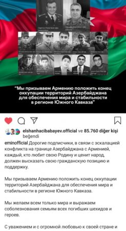 Emin Ağalarov ermənilərə çağırış etdi – “Azərbaycan torpaqlarının işğalına son qoyun!” 