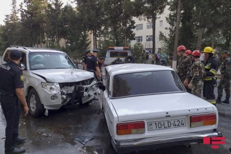 Şirvanda üç maşın toqquşub, xəsarət alanlar var - FOTO