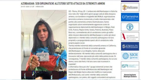 İtaliya mətbuatı müxtəlif ölkələrdə ermənilərin azərbaycanlılara qarşı vəhşiliklərinə biganə qalmayıb