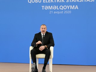 Президент Ильхам Алиев ознакомился со строительством электроподстанции "Гобу"